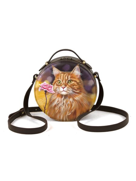 Круглая сумка "Рыжая кошка"