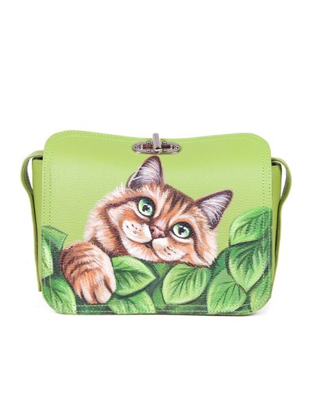 Satchel "Cat with leaf"